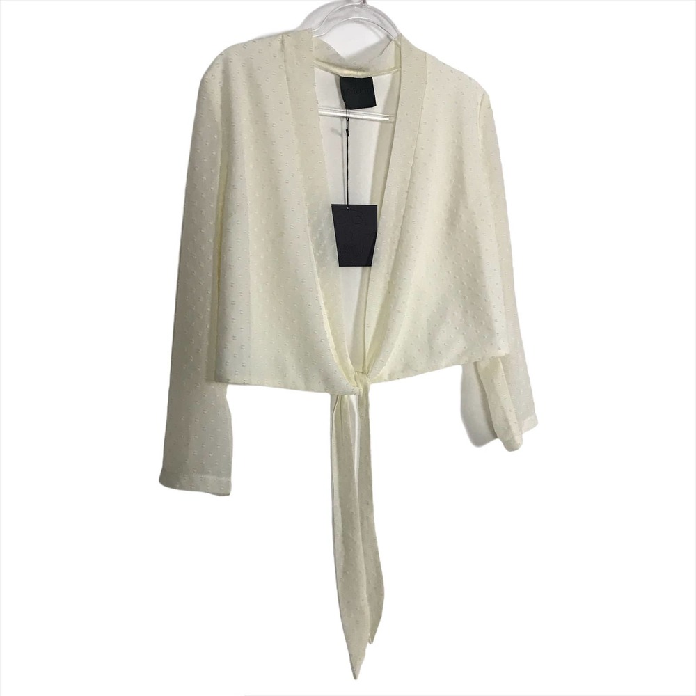 NEW Nasty Gal Plunging Neckline Front Tie Blouse M - Picture 8 of 12